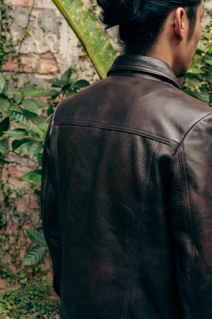 LEONARD BLOUSON LEATHER JACKET - Nâu chocolate - Ảnh 14