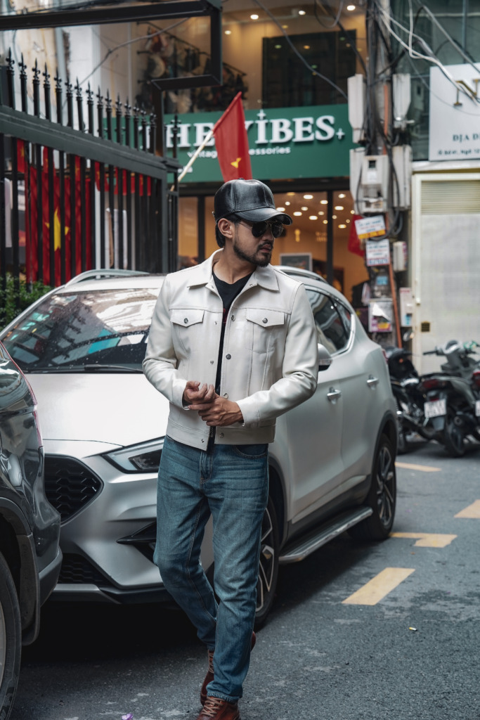 JOAQUIN TRUCKER LEATHER JACKET - Trắng - Ảnh 6