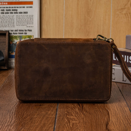 HAVANA CLUTCH PATINA HORSIE - Nâu