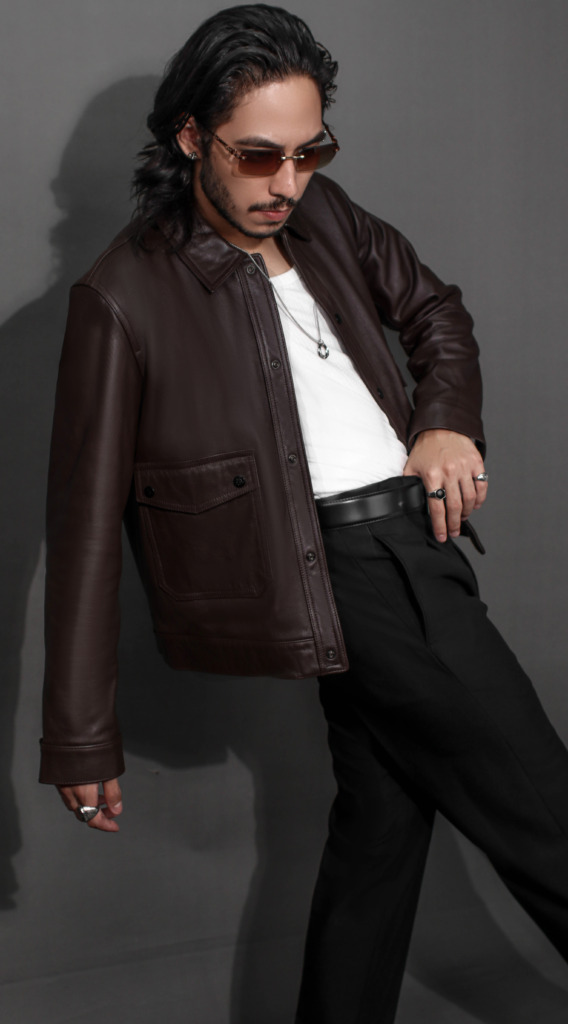 MTP BLOUSON LEATHER JACKET - Chocolate Brown - Image 5