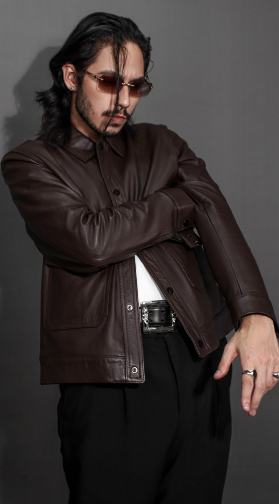 MTP BLOUSON LEATHER JACKET - Chocolate Brown - Image 6