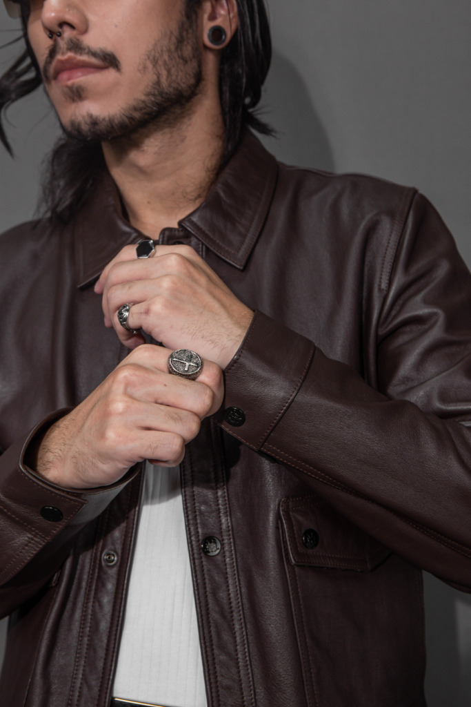 MTP BLOUSON LEATHER JACKET - Chocolate Brown - Image 8