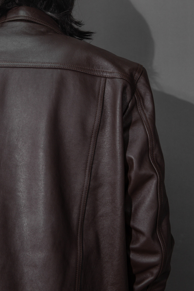 MTP BLOUSON LEATHER JACKET - Chocolate Brown - Image 10