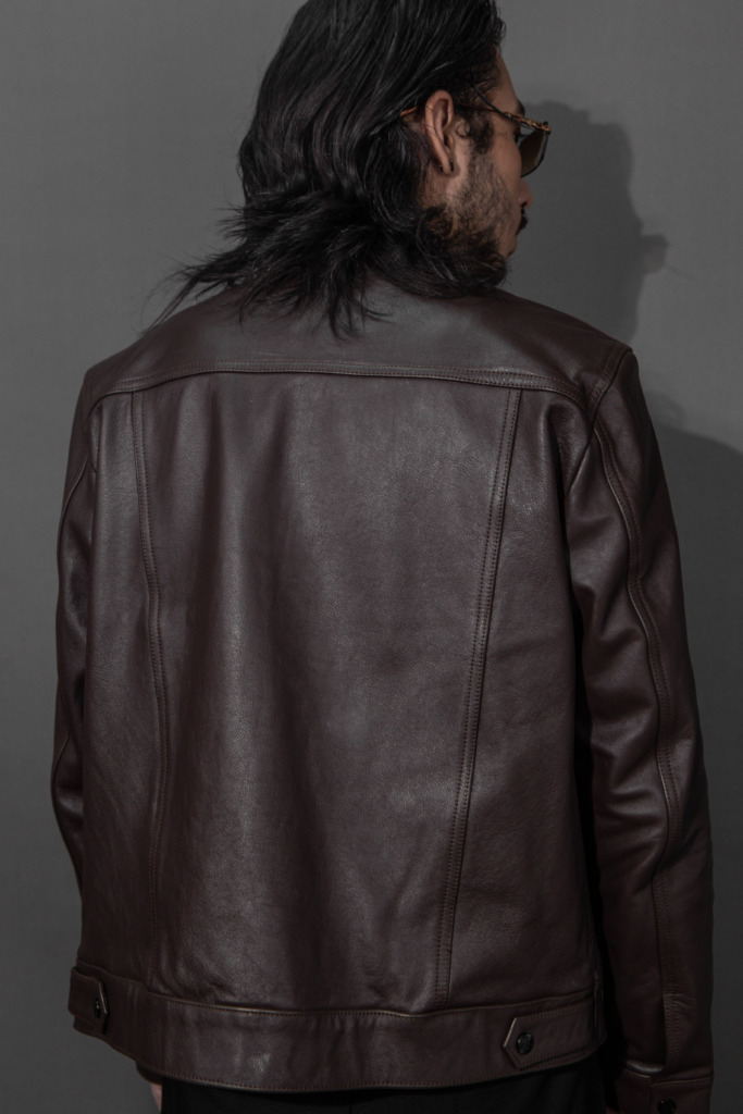 MTP BLOUSON LEATHER JACKET - Chocolate Brown - Image 11