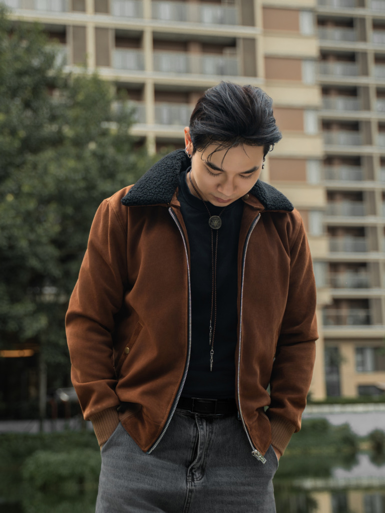 GRAYSON BOMBER JACKET - Brown - Image 13