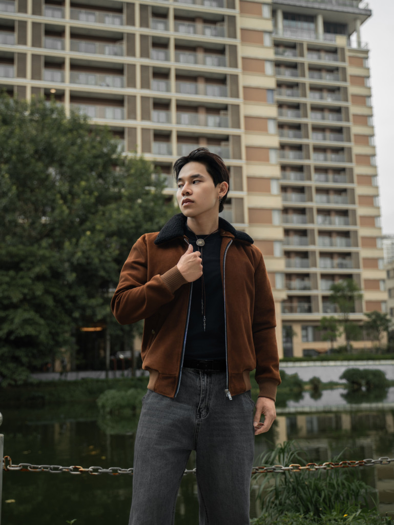 GRAYSON BOMBER JACKET - Brown - Image 14