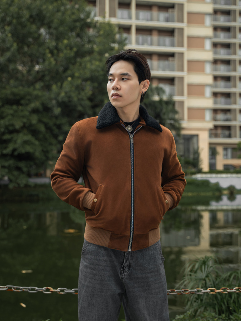 GRAYSON BOMBER JACKET - Brown - Image 19
