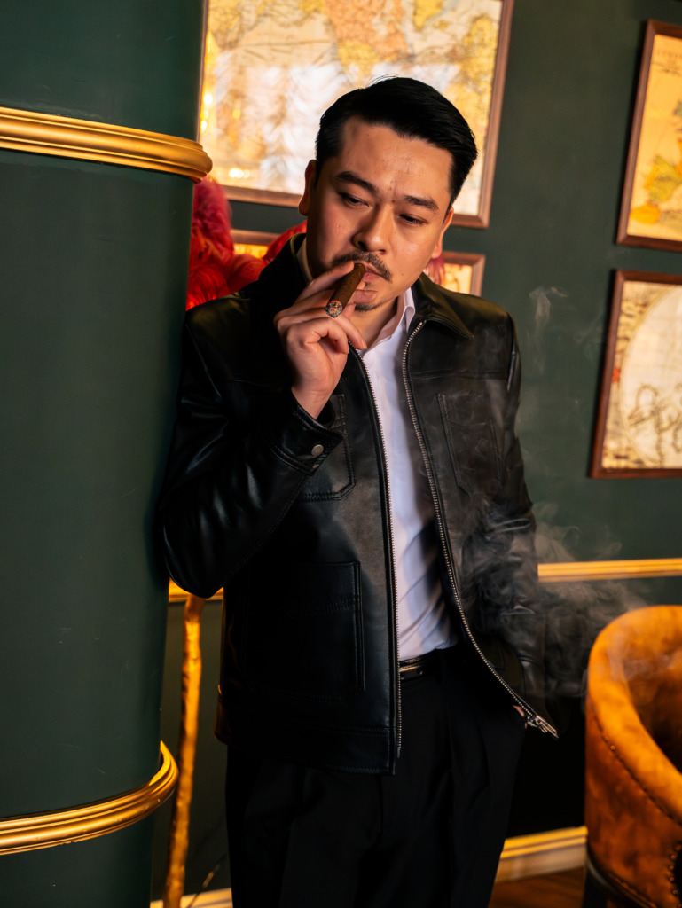 LEONARD BLOUSON LEATHER JACKET - Đen - Ảnh 9