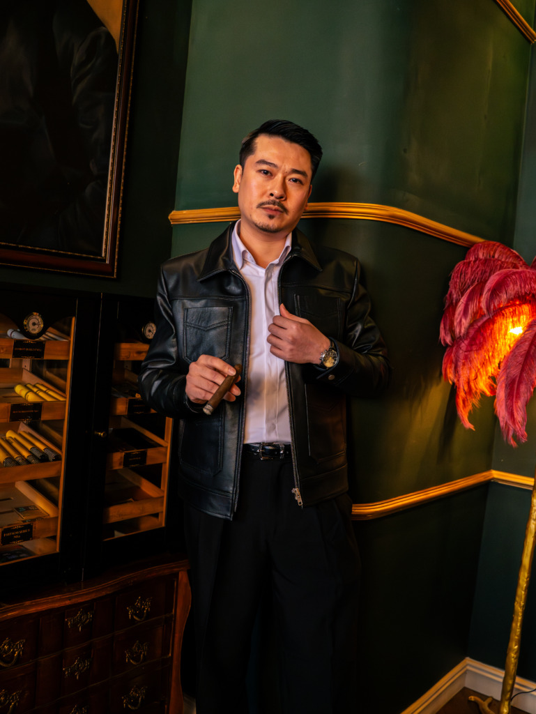 LEONARD BLOUSON LEATHER JACKET - Đen - Ảnh 8