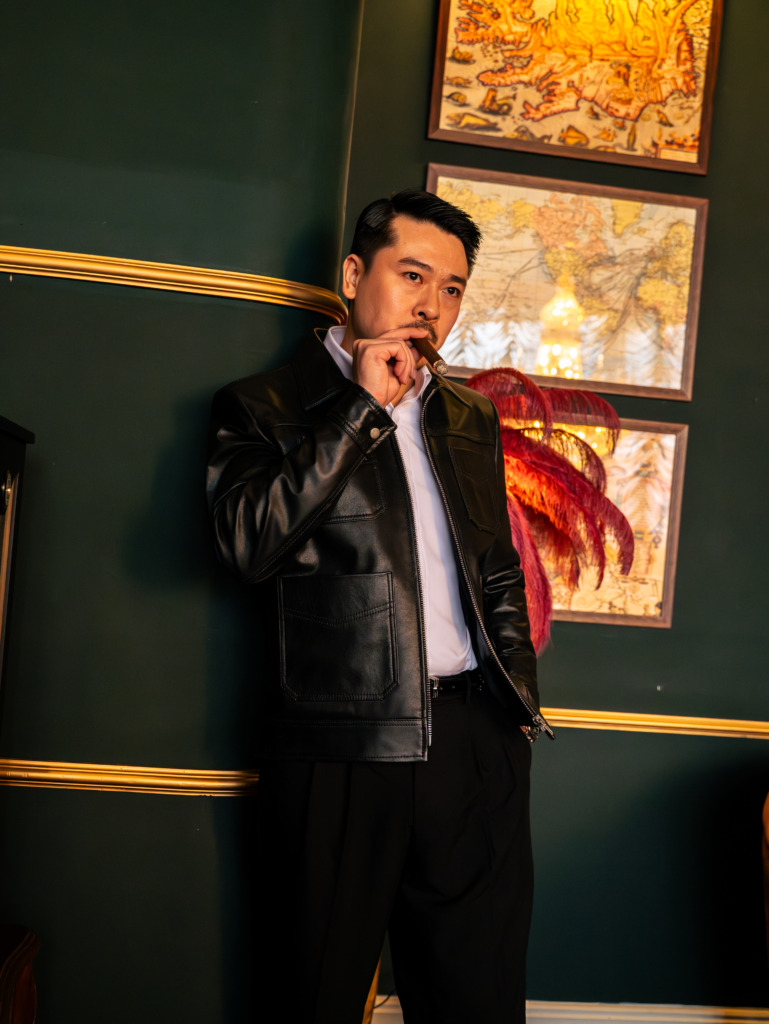 LEONARD BLOUSON LEATHER JACKET - Đen - Ảnh 10