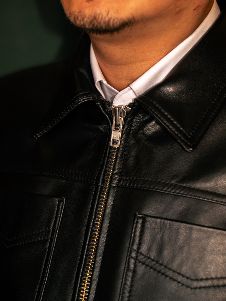 LEONARD BLOUSON LEATHER JACKET - Đen - Ảnh 13