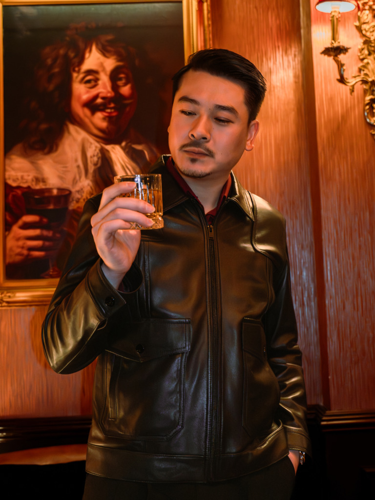 DIEGO BLOUSON LEATHER JACKET - Đen - Ảnh 5