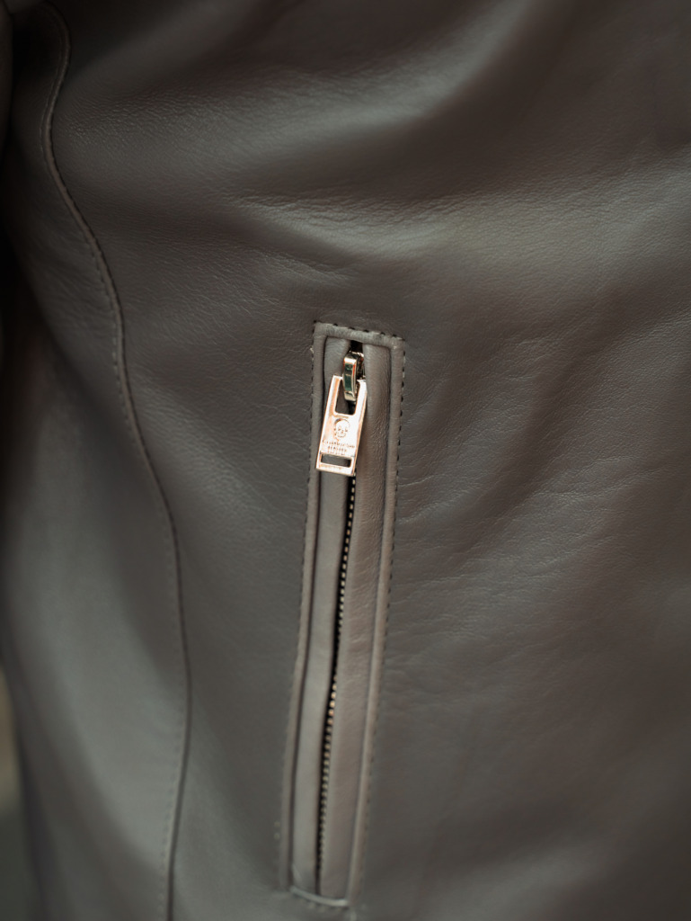 YAKUZA RACER LEATHER JACKET - Gray - Image 19