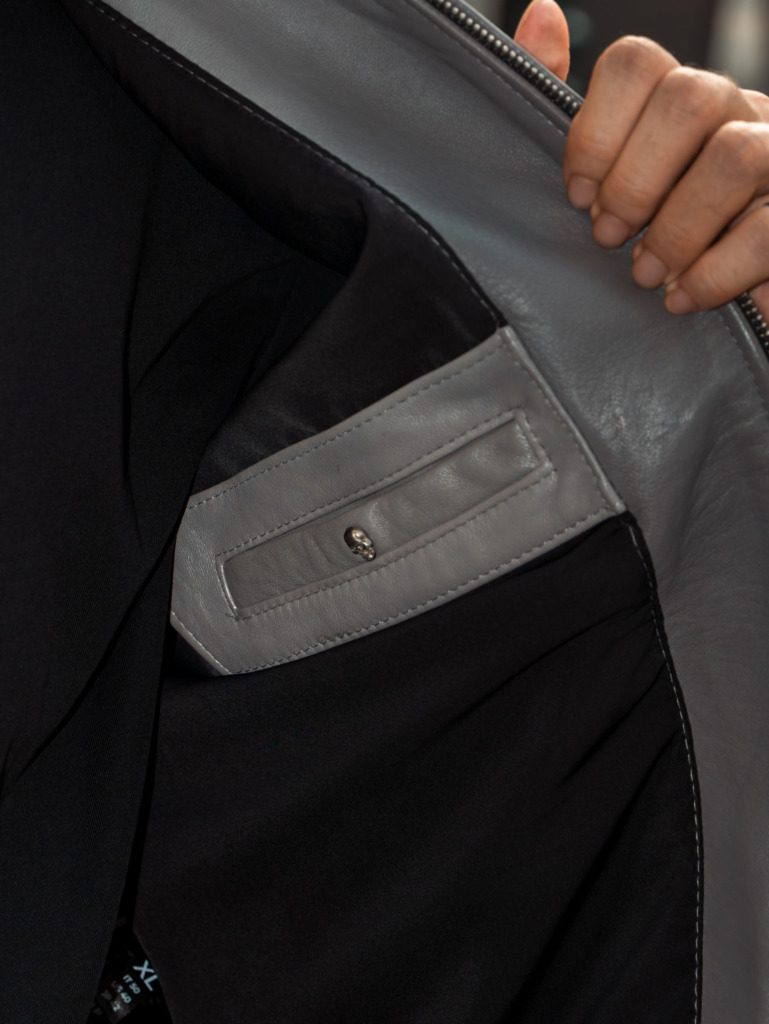 YAKUZA RACER LEATHER JACKET - Gray - Image 20