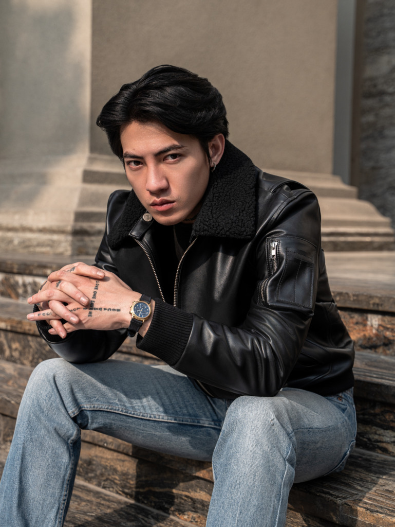 AVIATOR BOMBER LEATHER JACKET - Đen - Ảnh 21