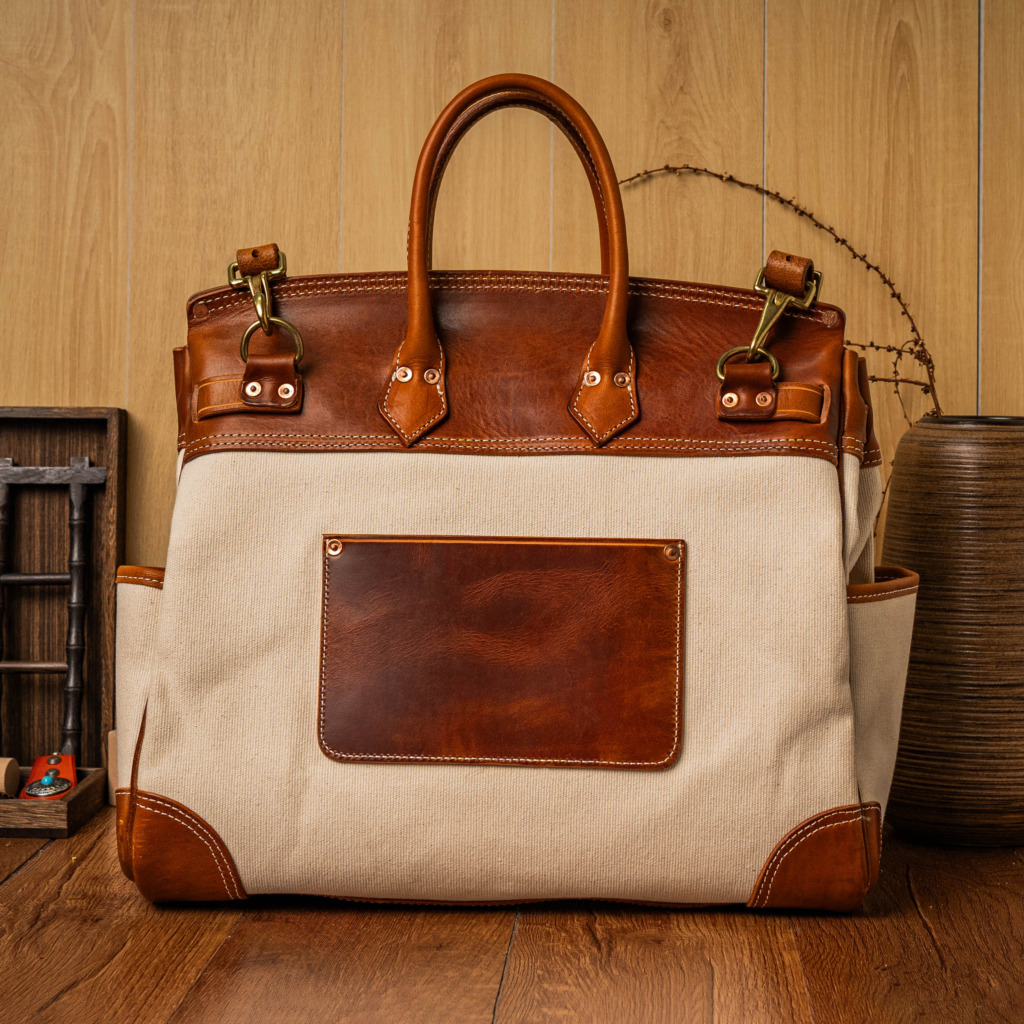 SANTOS BERKIN LEATHER BAG - Màu Be - Ảnh 6