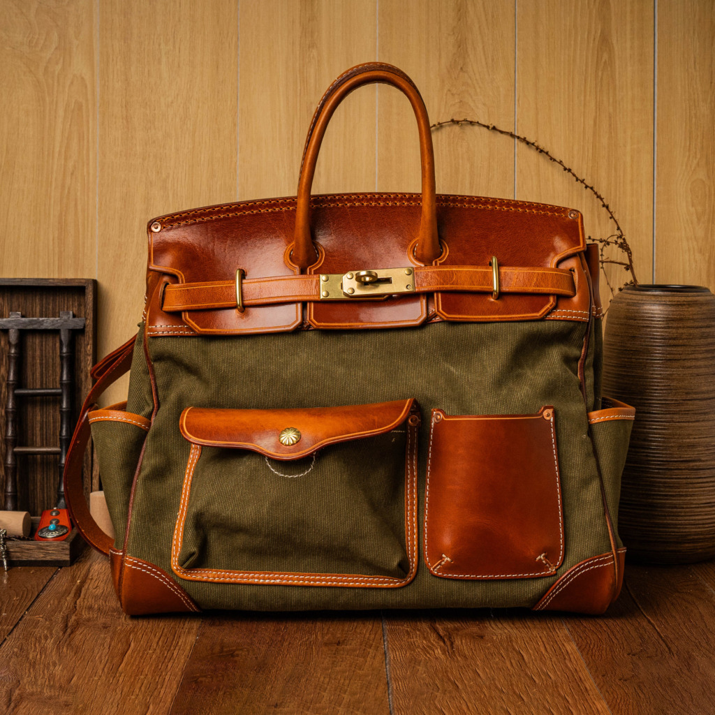 SANTOS BERKIN LEATHER BAG - Moss green