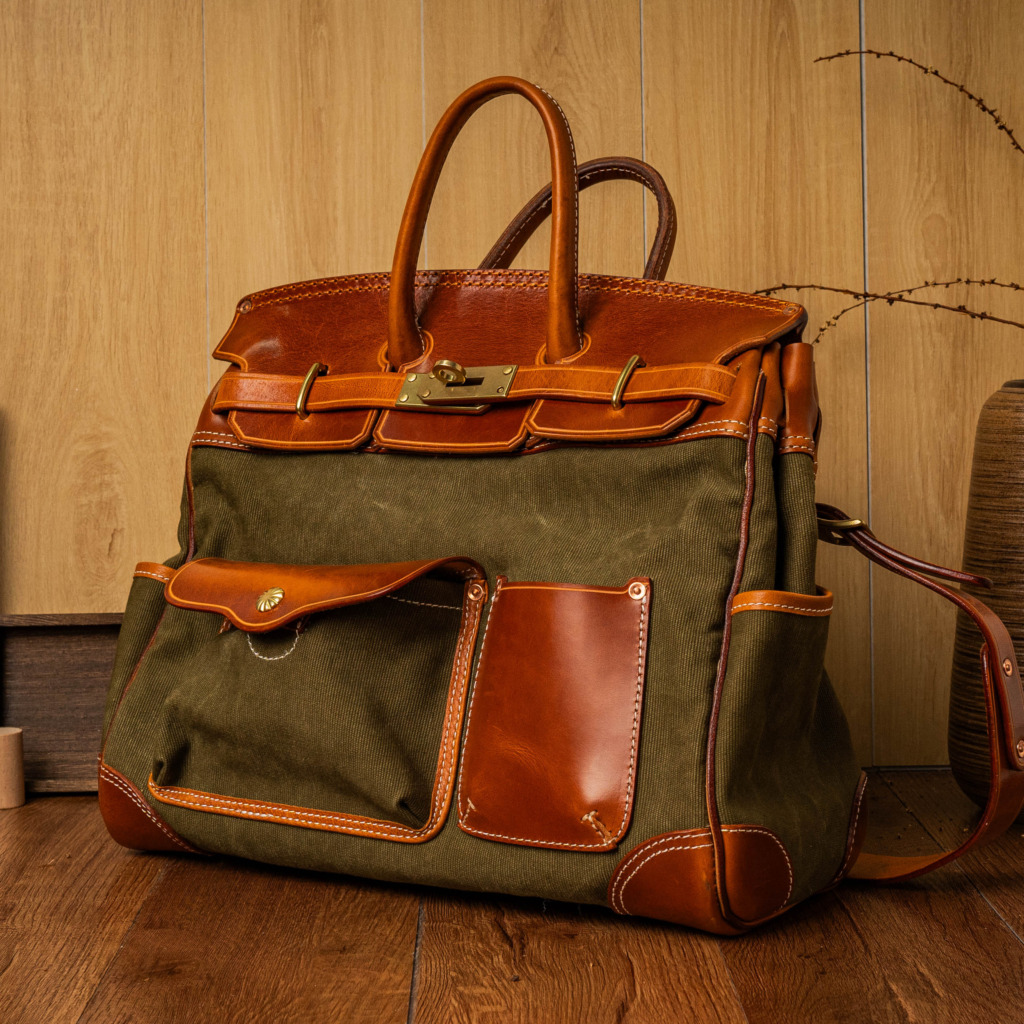 SANTOS BERKIN LEATHER BAG - Moss green - Image 2