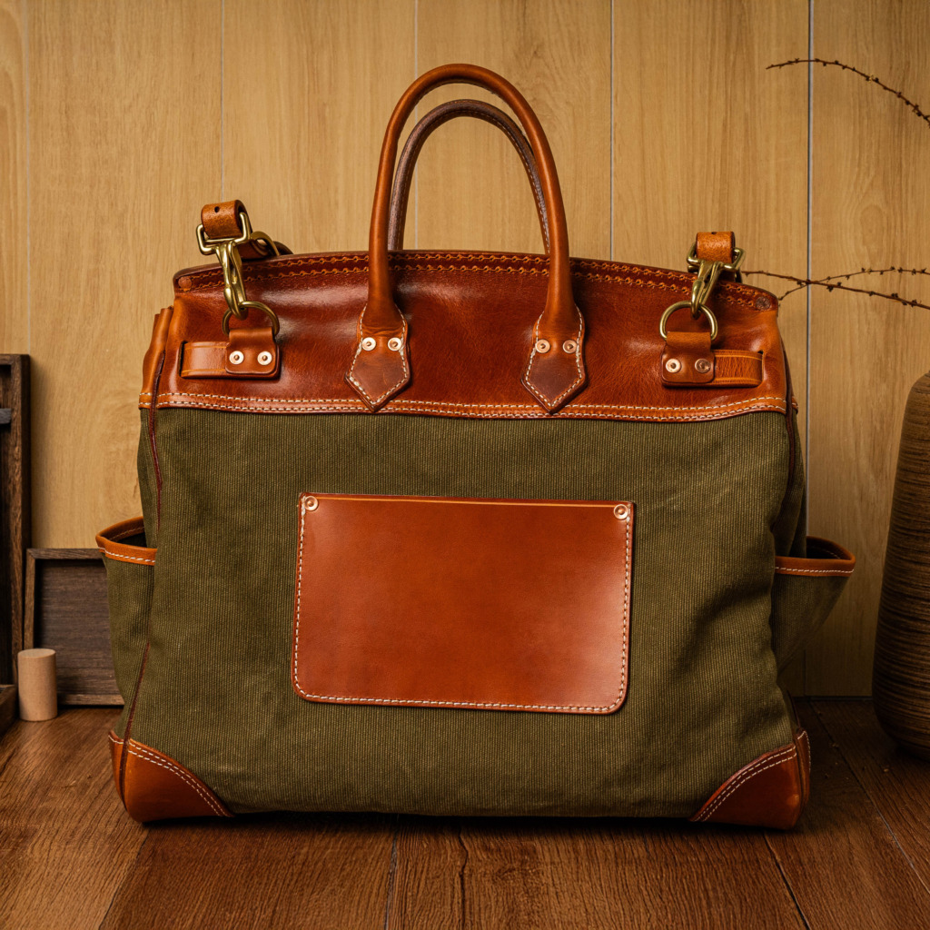 SANTOS BERKIN LEATHER BAG - Moss green - Image 3