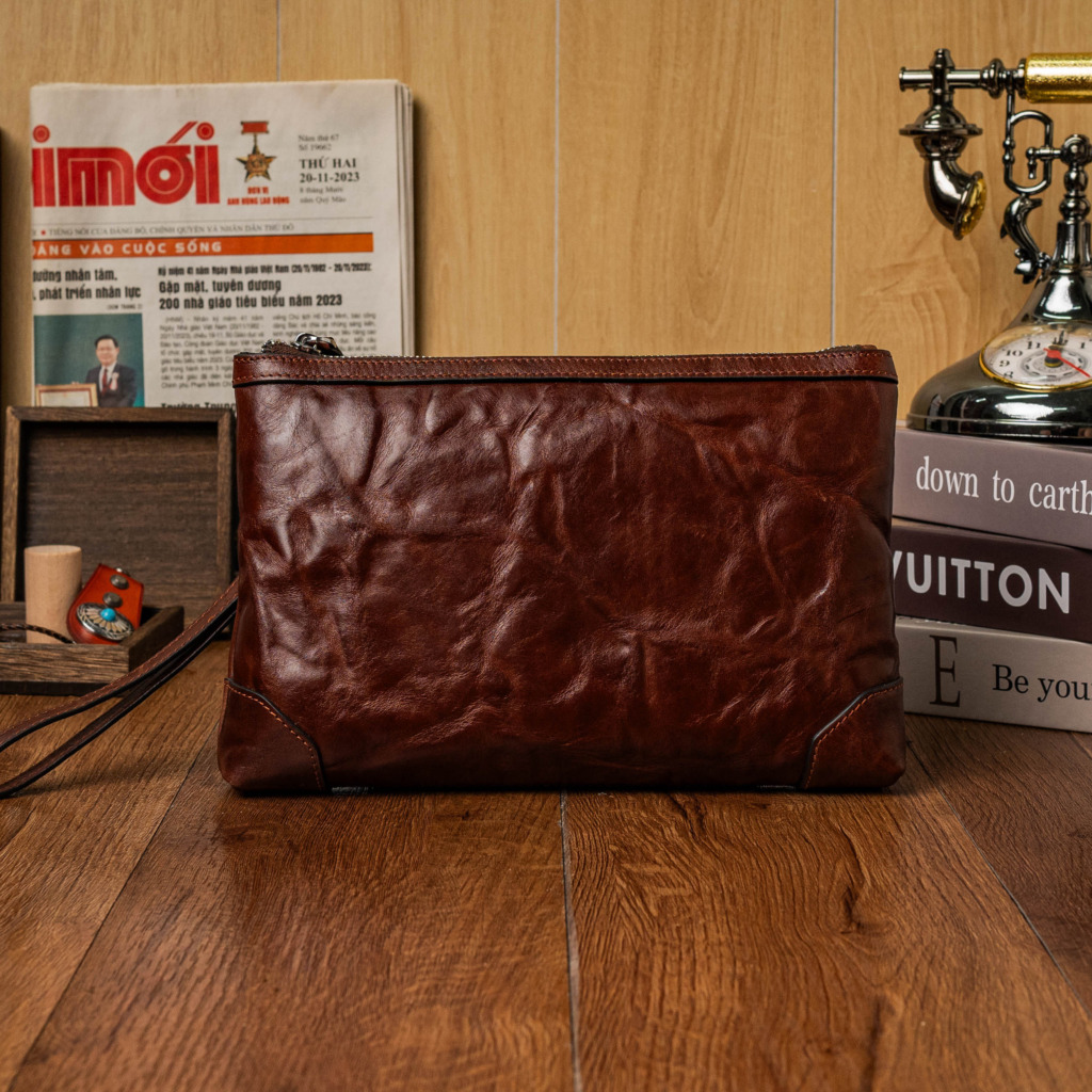 SMOKE CLUTCH HORSEHIDE - Nâu Chocolate - Ảnh 2