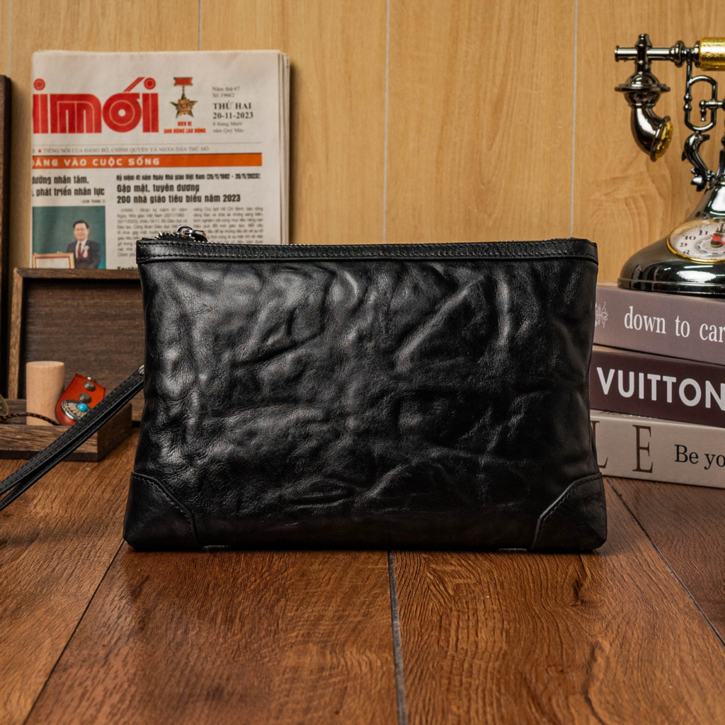 SMOKE CLUTCH HORSEHIDE - Đen - Ảnh 2