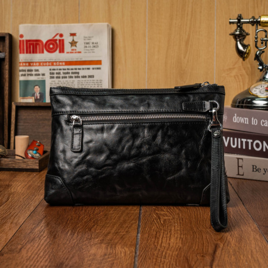SMOKE CLUTCH HORSEHIDE - Đen
