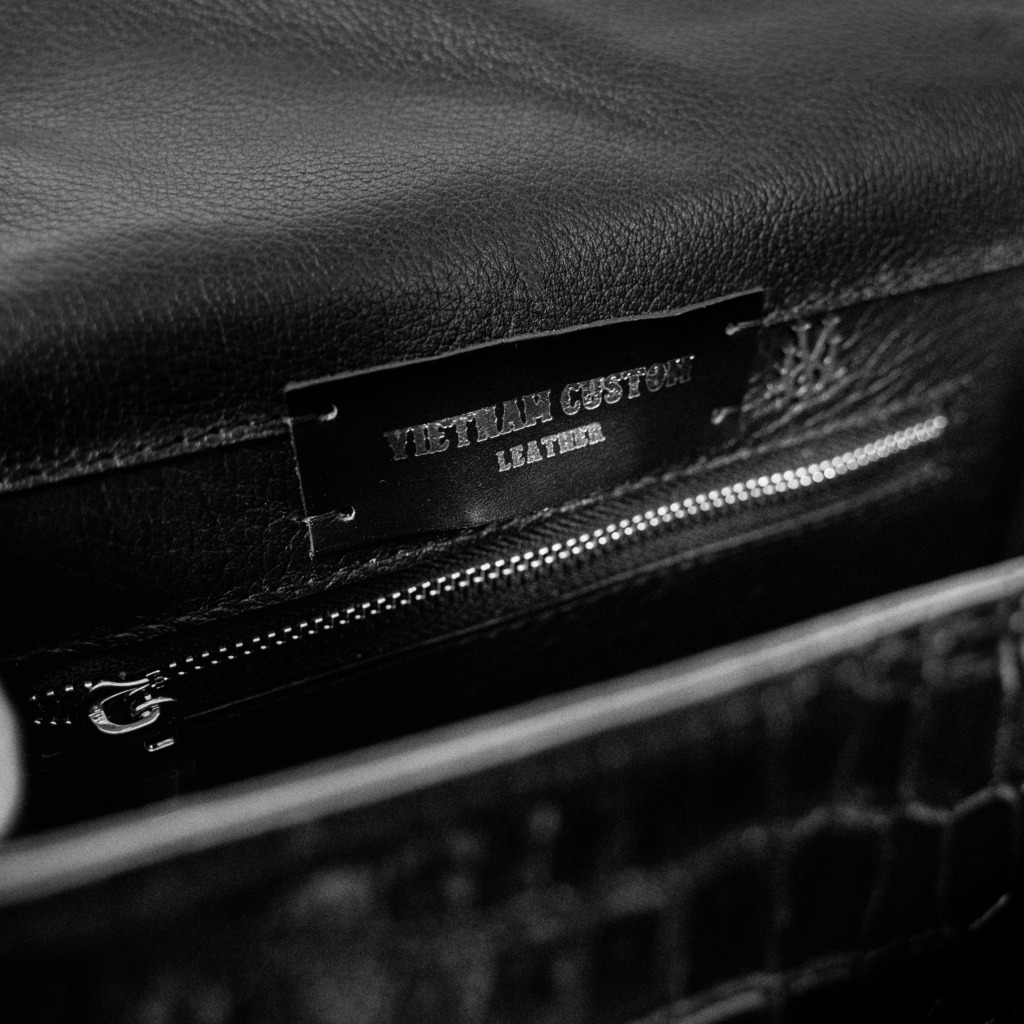 Katarina Crocodile Leather Bag - Đen - Ảnh 2