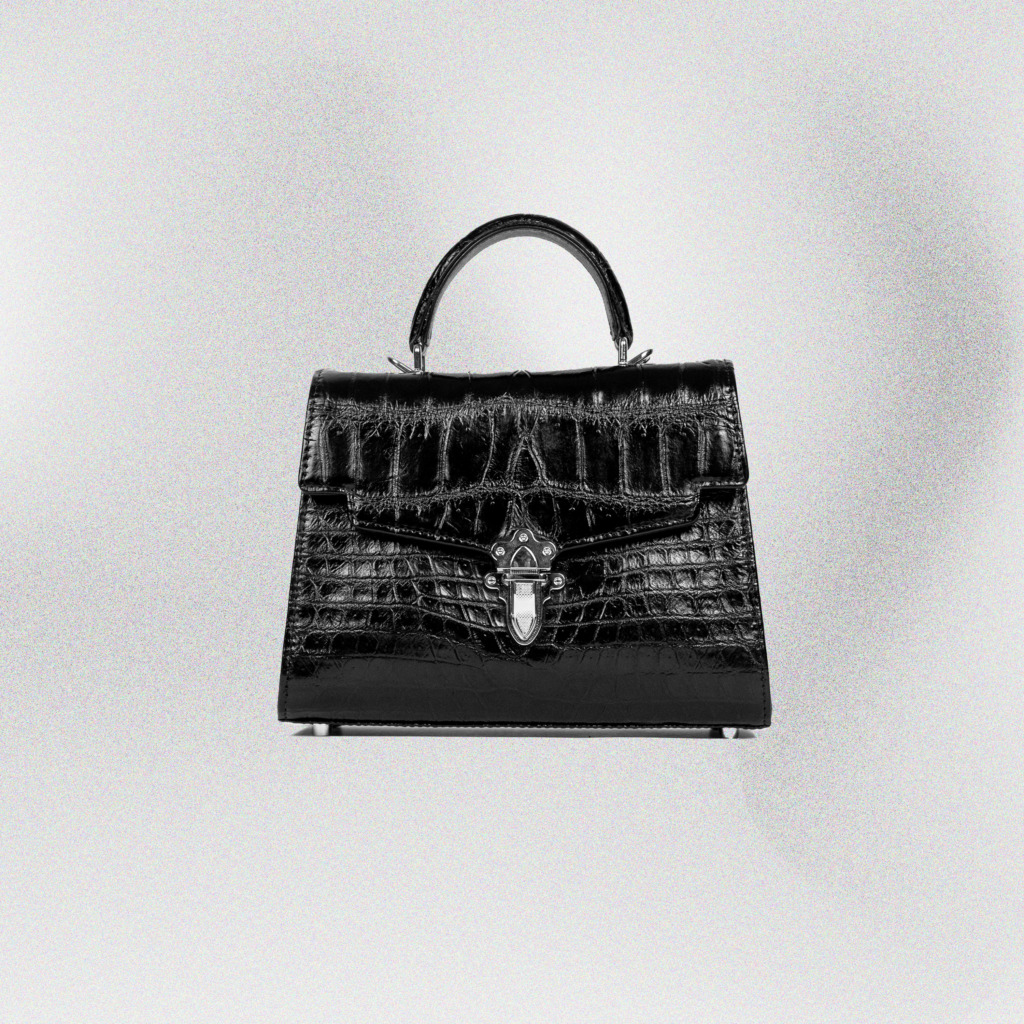Katarina Crocodile Leather Bag - Đen - Ảnh 5