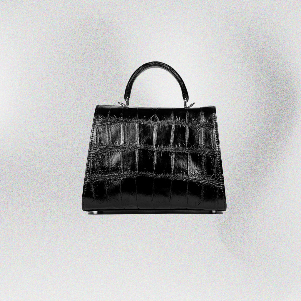 Katarina Crocodile Leather Bag - Đen - Ảnh 6