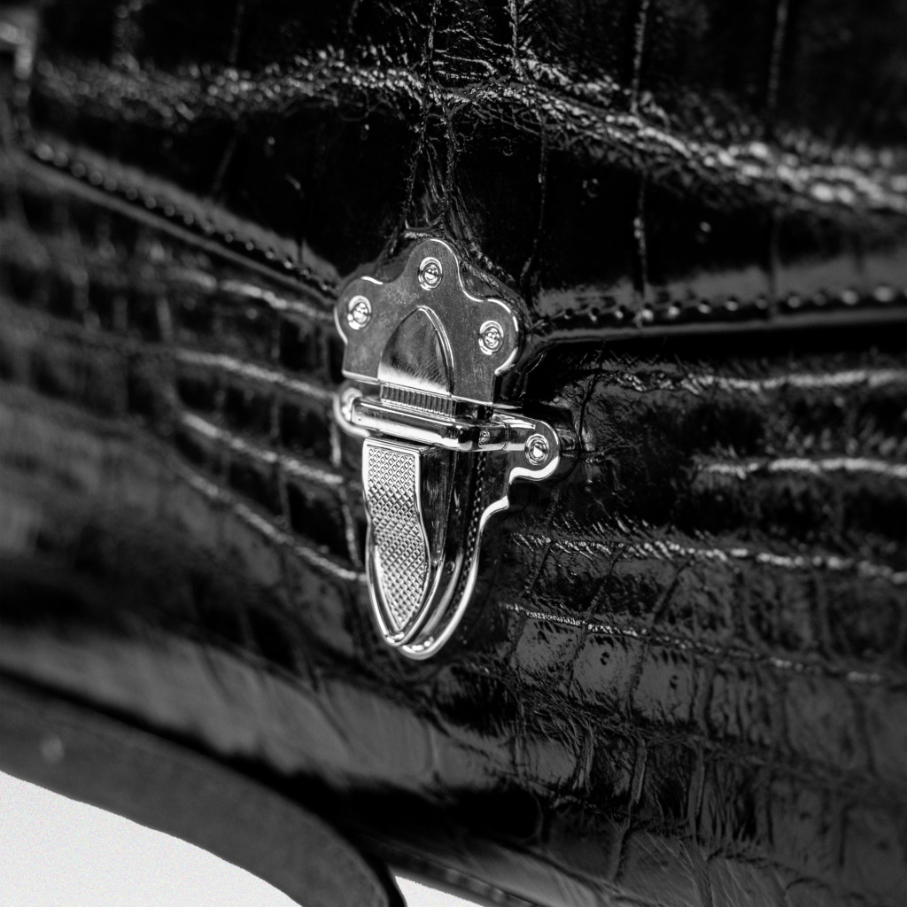 Katarina Crocodile Leather Bag - Đen - Ảnh 8