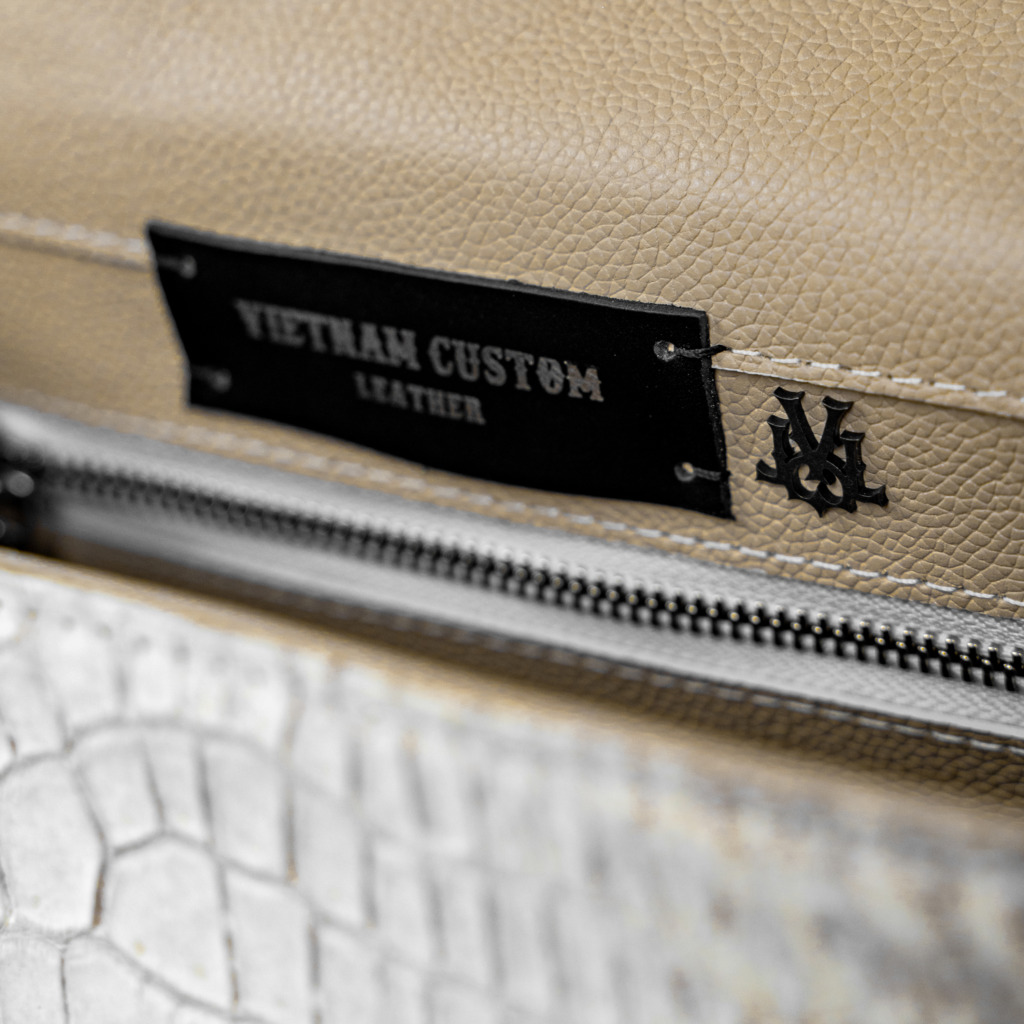 Katarina Crocodile Leather Bag - Trắng - Ảnh 3