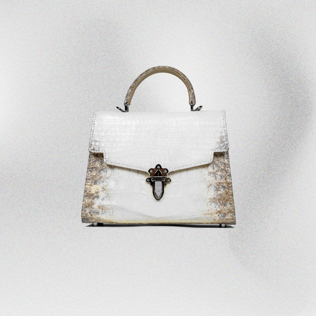 Katarina Crocodile Leather Bag - Trắng - Ảnh 7