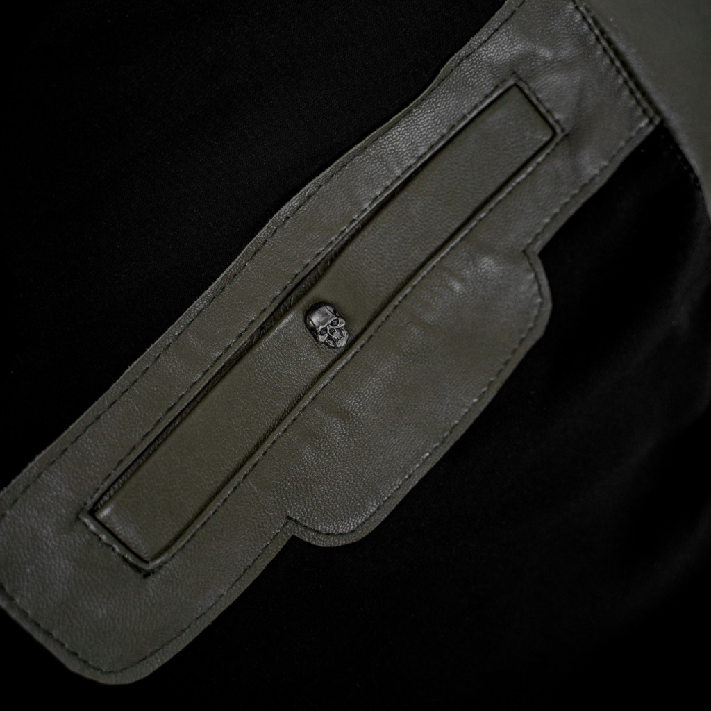 RAFAEL BOXY LEATHER JACKET - Dark olive - Image 9