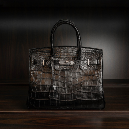 Santos Birkin Crocodile Leather - Đen