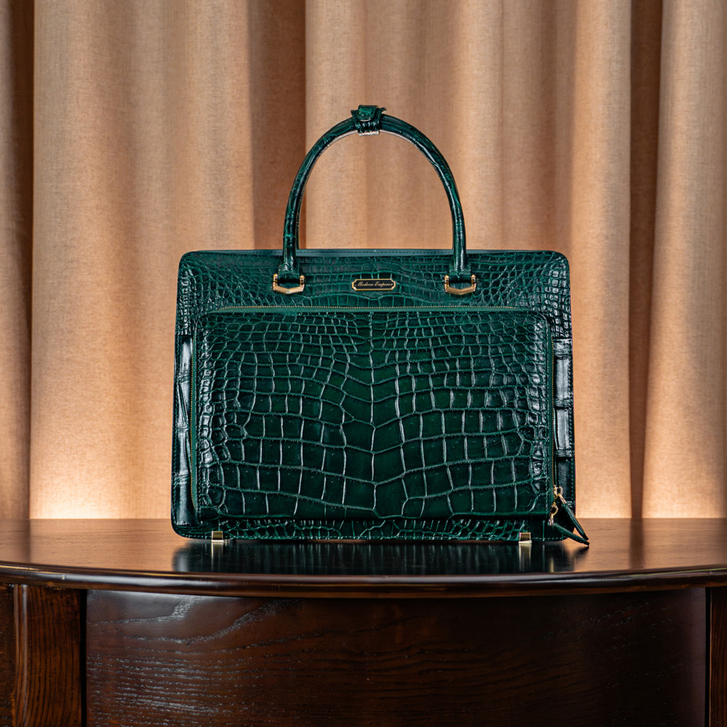 Valente Crocodile Leather Bag - Xanh Lá