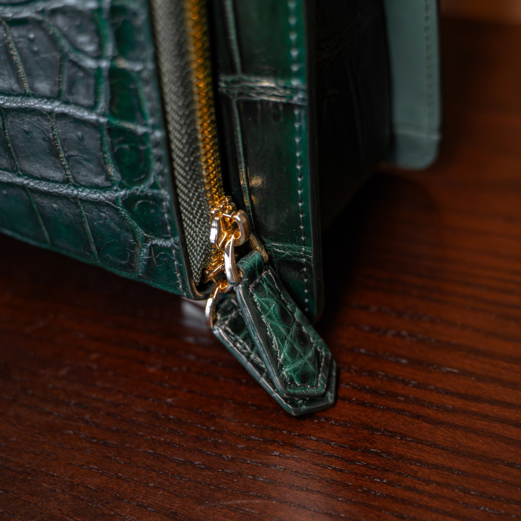 Valente Crocodile Leather Bag - Xanh Lá - Ảnh 5