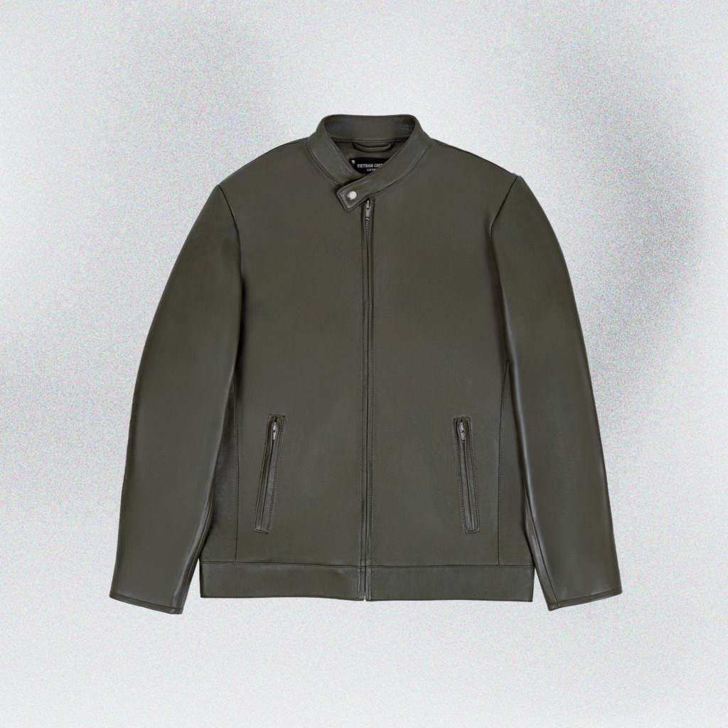 YAKUZA RACER LEATHER JACKET - Xanh rêu