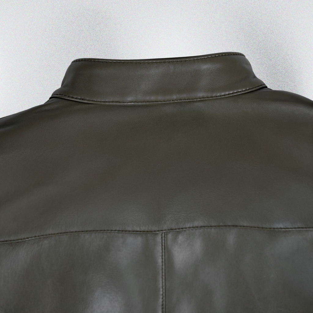 YAKUZA RACER LEATHER JACKET - Xanh rêu - Ảnh 8